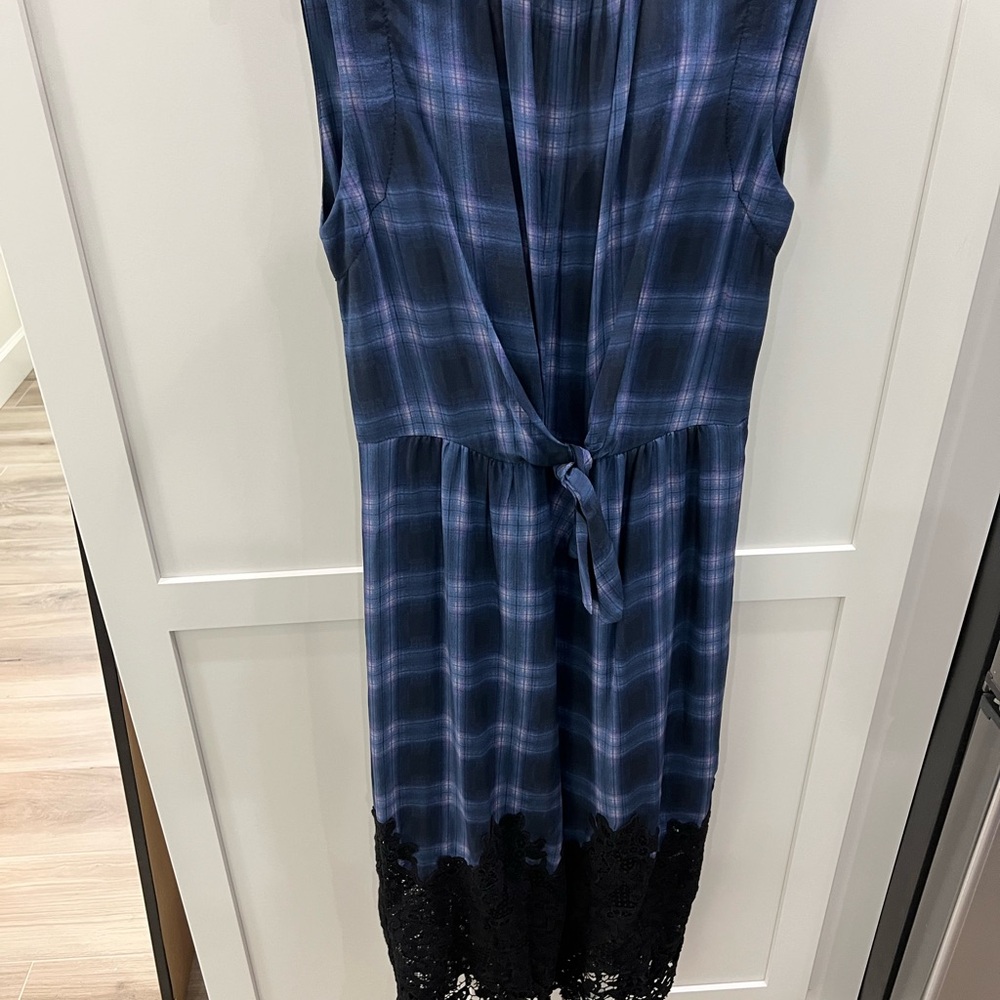 Rebecca Taylor Blue Sleeveless V-Neck Sundress
